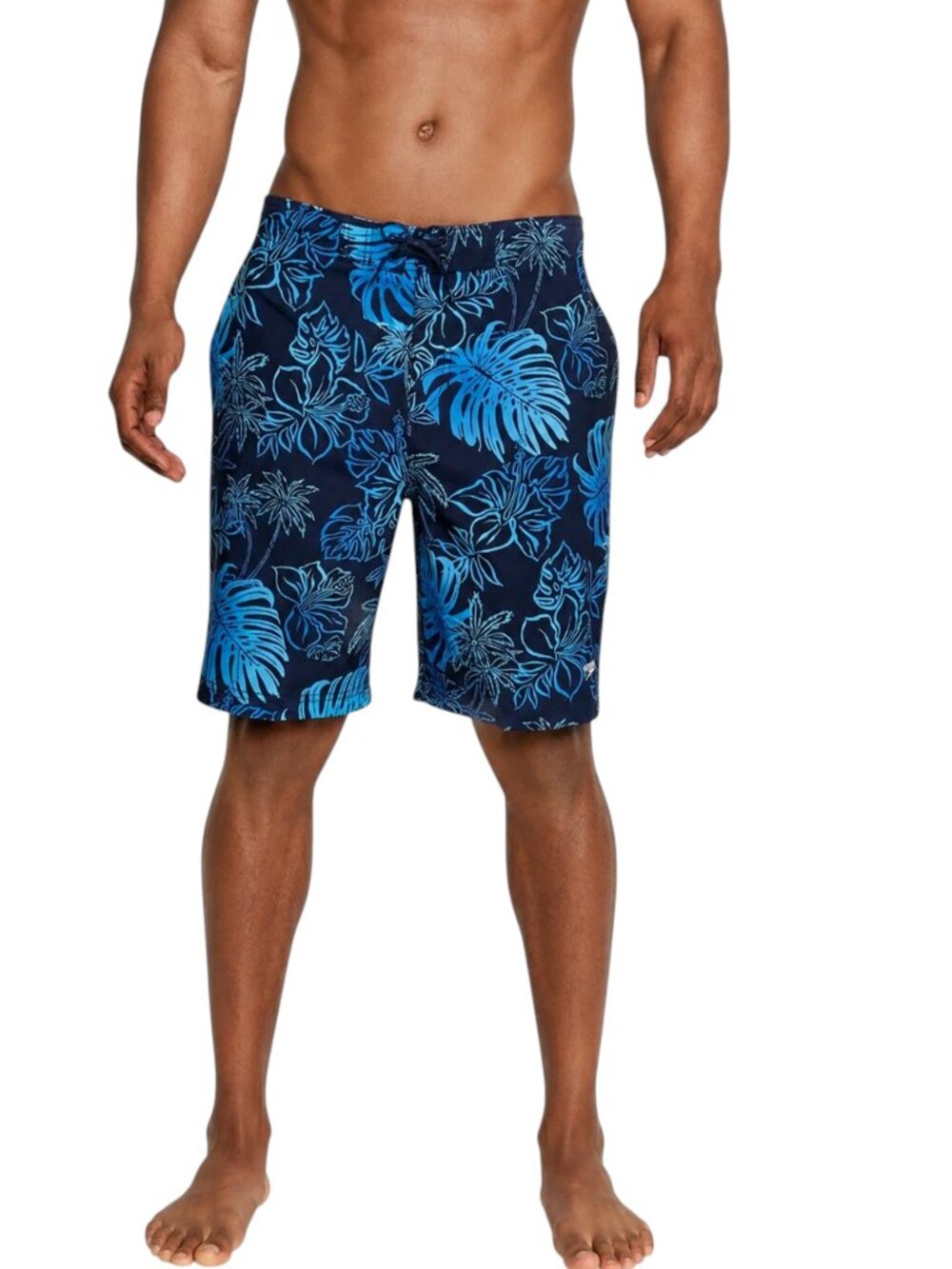 Speedo Eco 4-Way Stretch Board Shorts Men XXL Blue Tropical UPF 50+ Swim Trunks